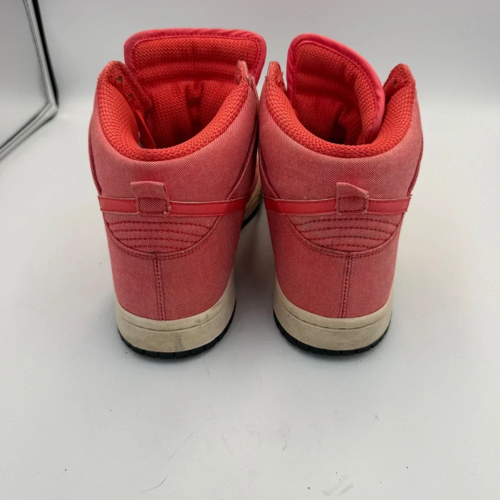 Nike 6.0 Dunk High Pink Red Canvas Sneakers Womens 9 High Top Shoes Skater